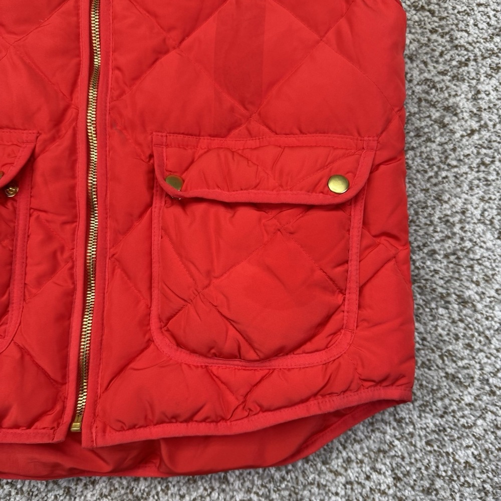 Woolrich Vest Women's Size Small Red Quilted Duck Down Puffer Full Zip Pockets - Picture 6 of 15